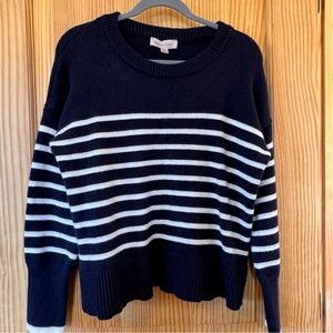 Philosophy Navy and White Striped Crew Neck Sweater